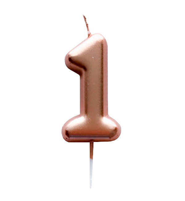 

Свечи - цифры в торт "1", высота - 4.5 см, цвет - розовое золото