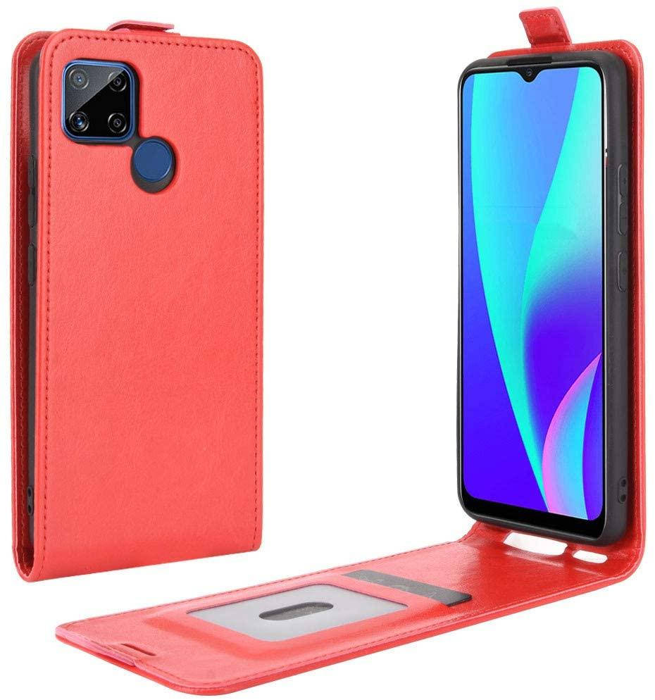 

Чехол IETP для Realme C12 флип вертикальный кожа PU красный