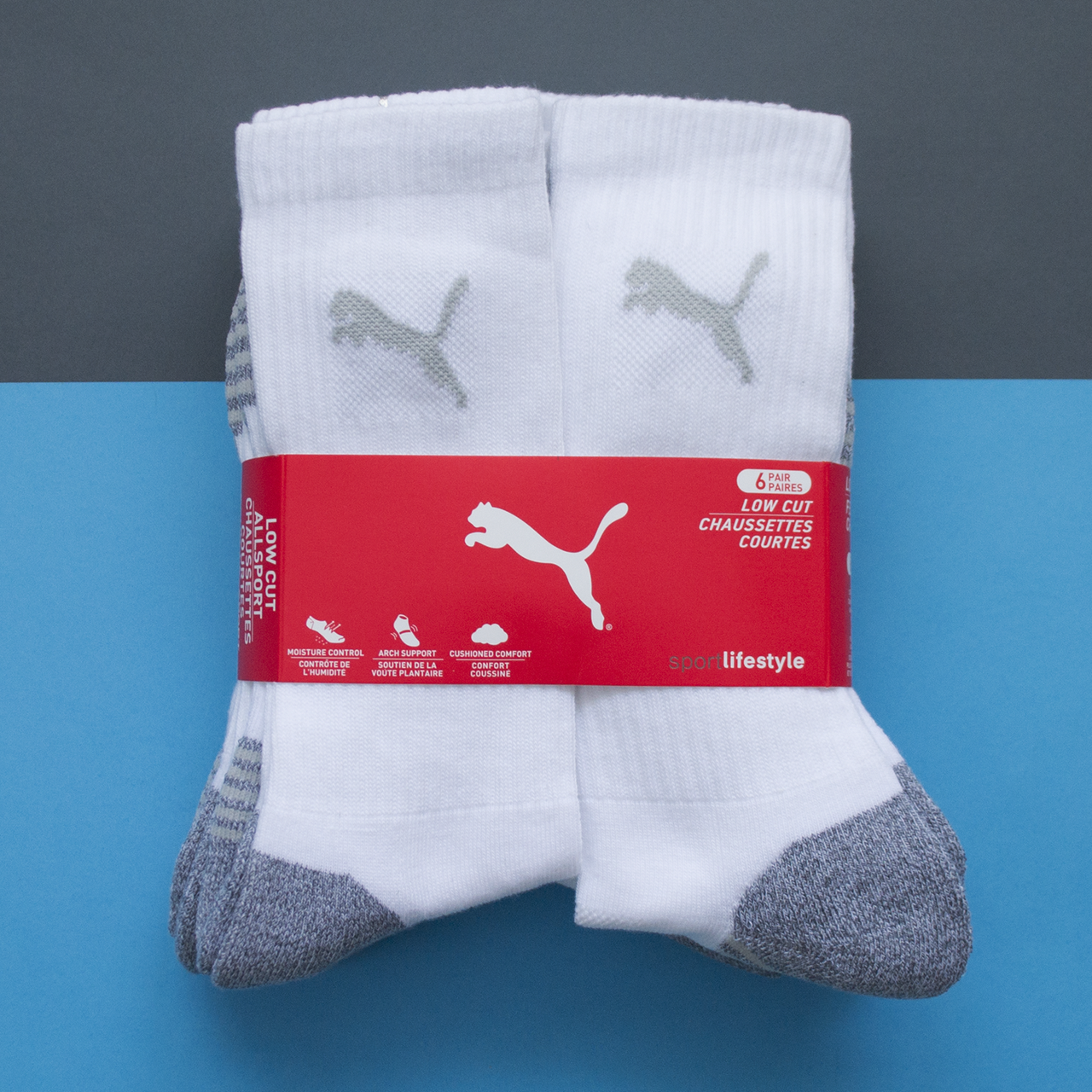 

Высокие белые носки Puma для спорта с усиленной стопой, Белый