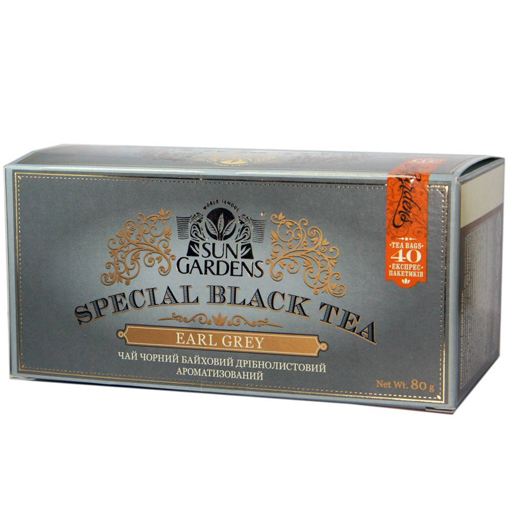 

Чай черный Sun Gardens Earl Grey Special Black Tea с бергамотом 40 пак.