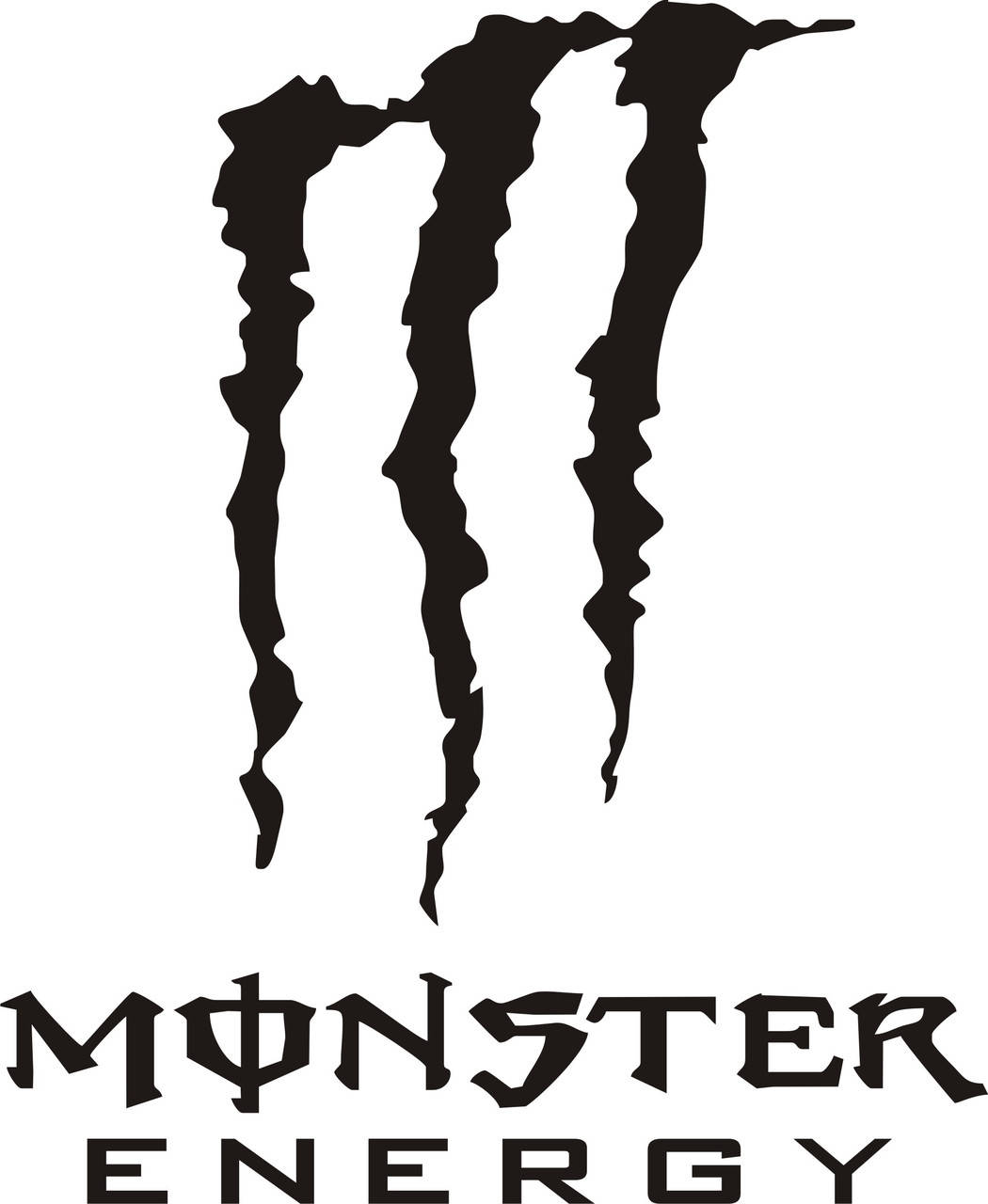 

Наклейка Monster Energy - 21 х 17 см черная, Черный