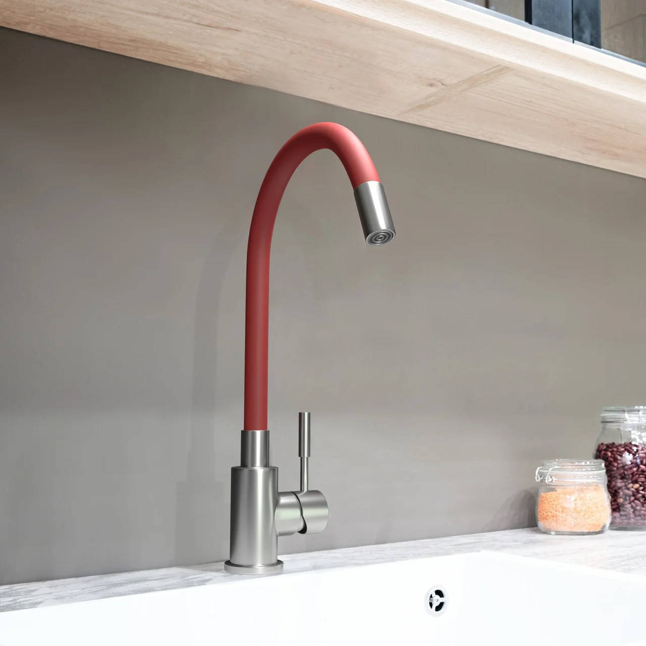 

Смеситель для кухни Venta VA3008E-red, Красный