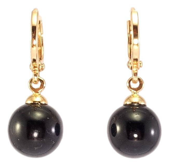 

Серьги Xuping Позолота 18K подвески "Черные шарики"