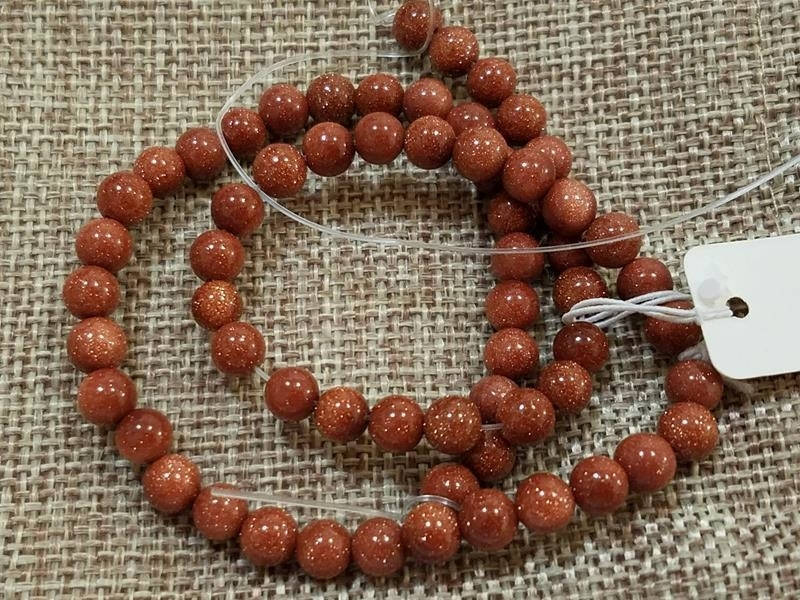 

Бусины на нитке из авантюрина "Золотой песок" d=6 мм