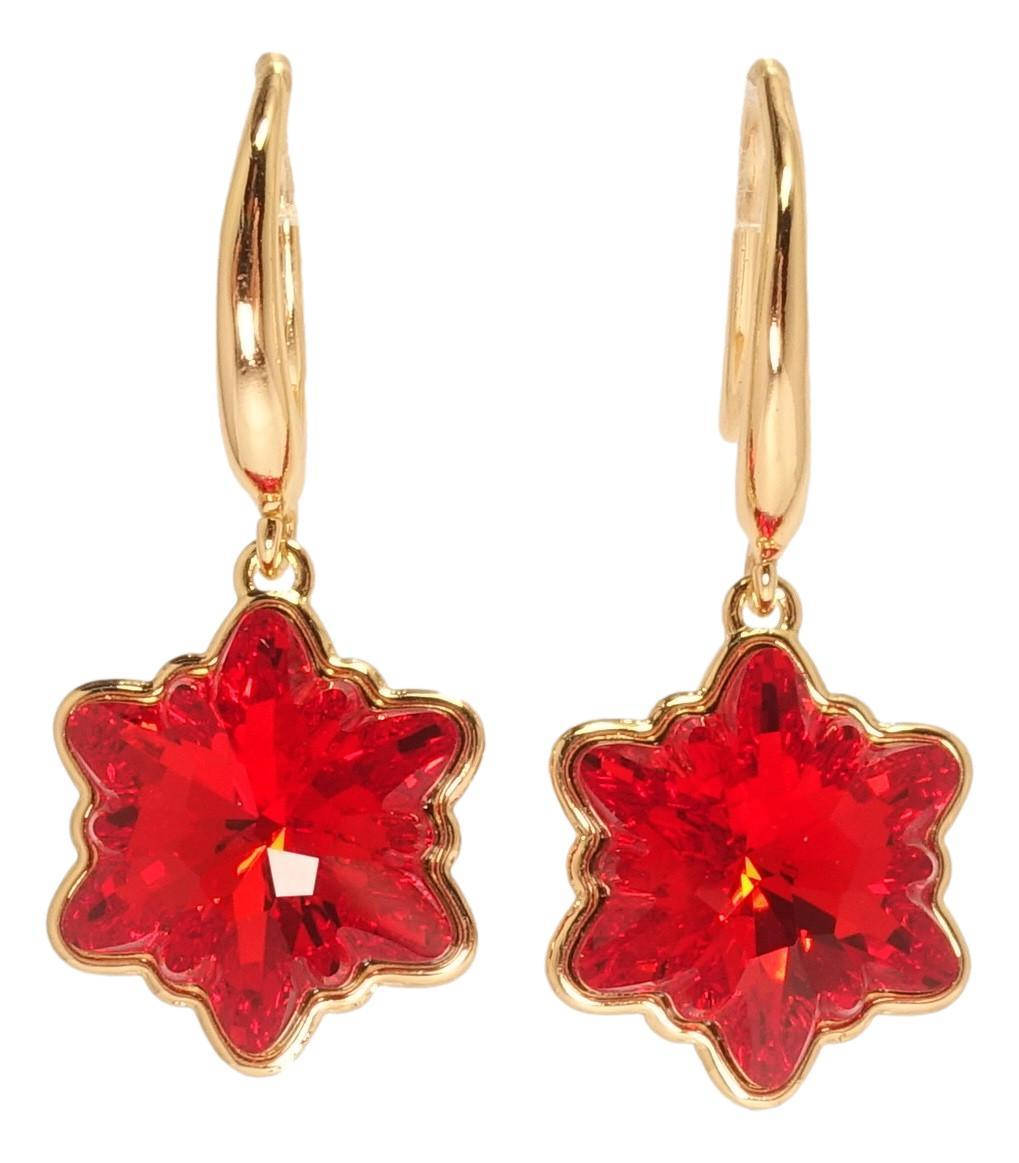 

Серьги Xuping Позолота 18K с кристаллами Swarovski французский замок "Красный кристалл Edelweiss"