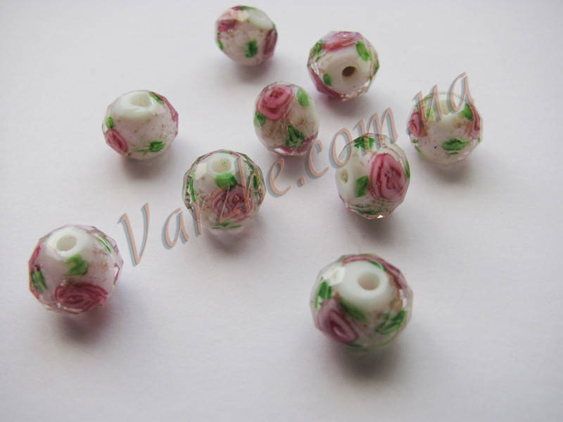 

Намистина LW, гранований рондель, троянда 8*9 мм