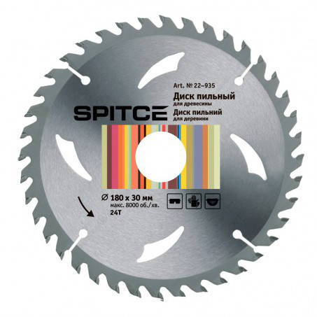 

Диск пильний Spitce 180x30 T34