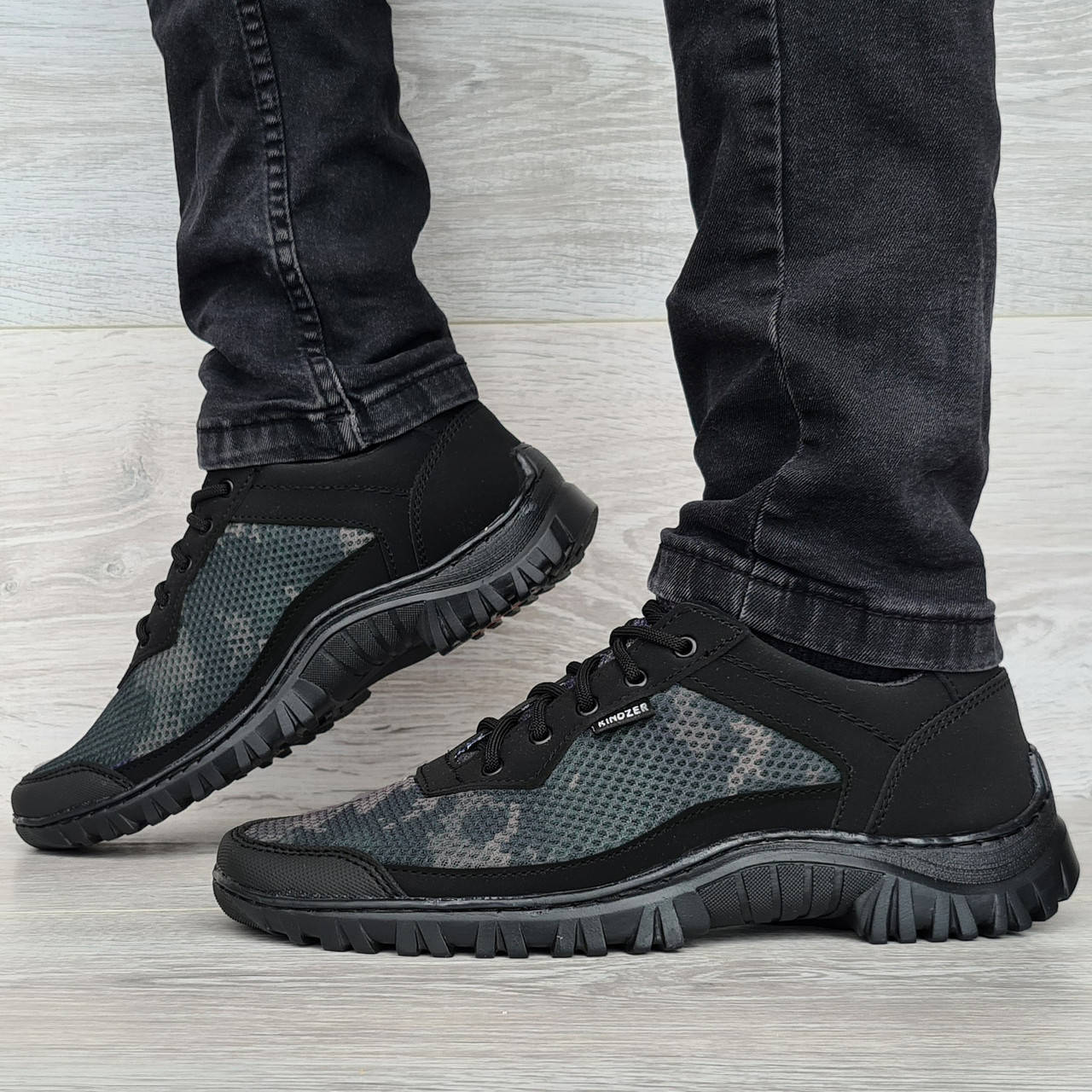 

Кроссовки мужские камуфляж сетка летние (к-263к-2), Черный