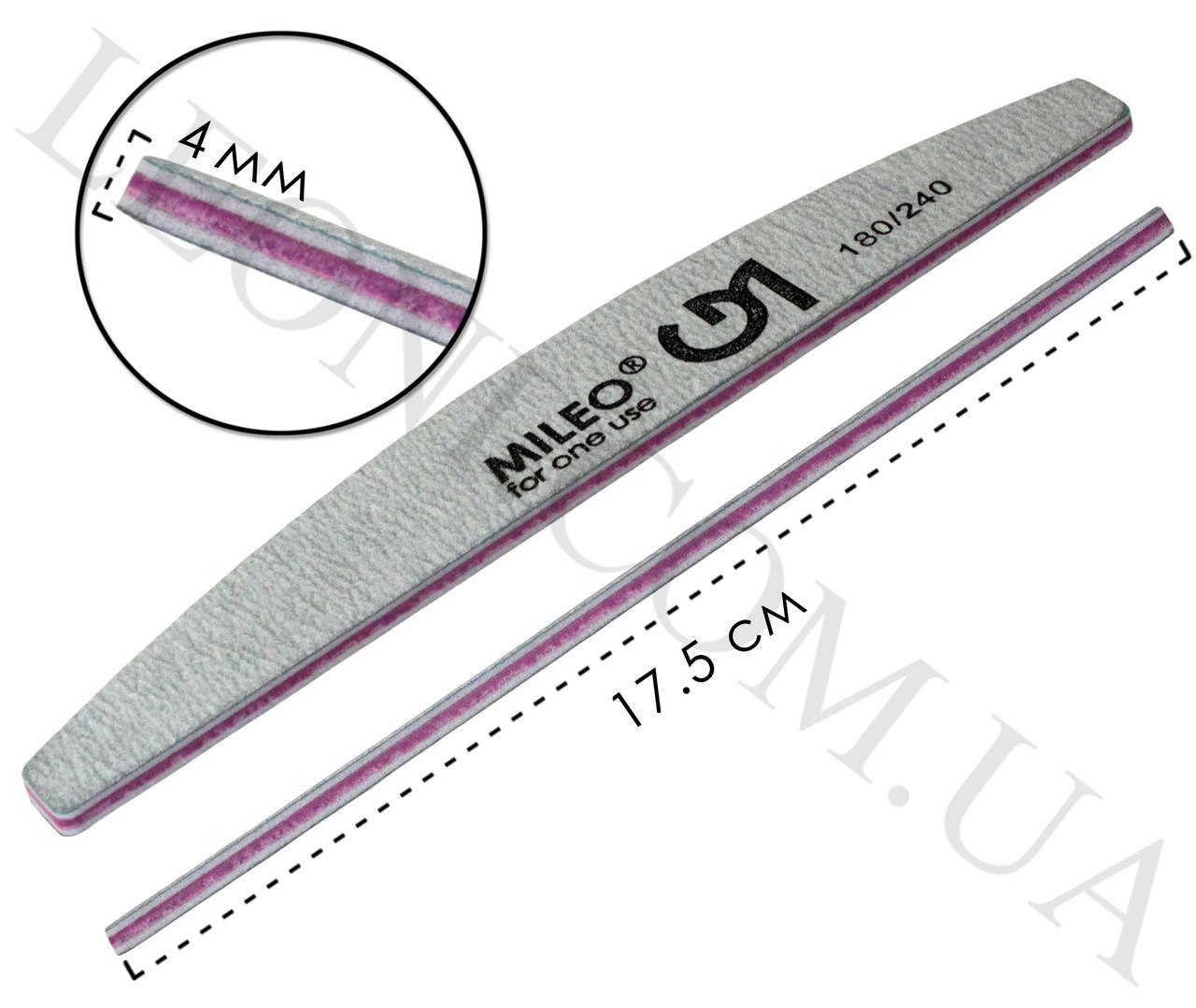 

Пилочка MILEO professional 180/240 Грит (черная)