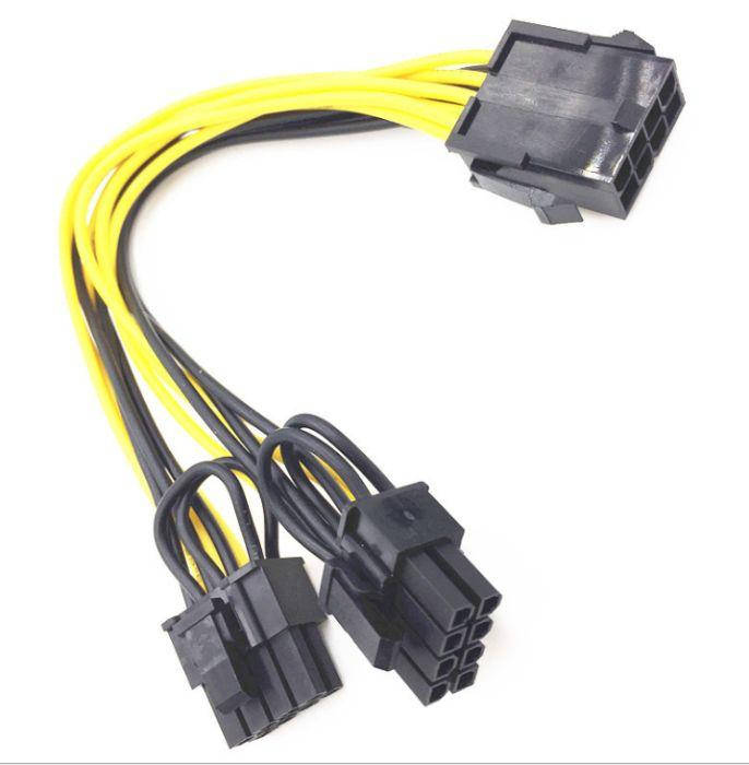 

Кабель 18 awg 20 см переходник для видеокарты cpu 8 pin -> 2х vga gpu pci-e (6+2)