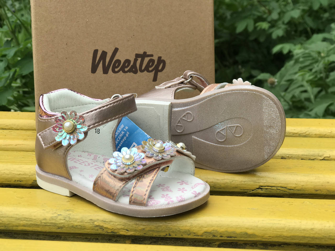 

Ортопедические нарядные босоножки, сандали на девочку ТМ Weestep 20-22 р, Розовый