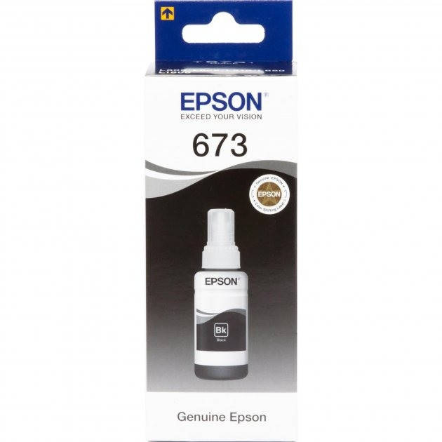

Оригинальные чернила EPSON L800 L1800 L805 L810 L850 B Black C13T67314A 70мл original 673 чёрный цвет 07/2024