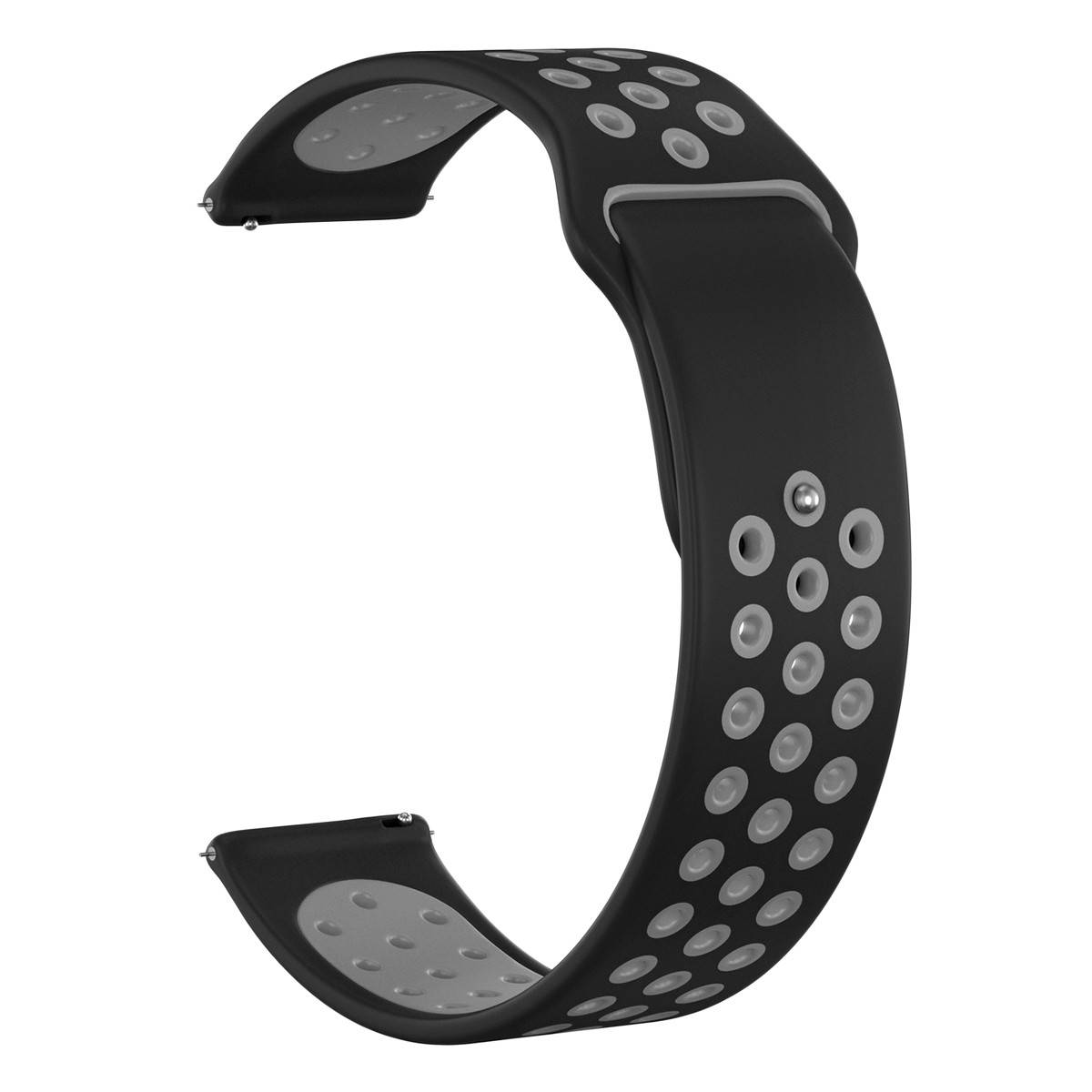 

Ремешок для Huawei watch GT2 46mm / GT 2 Pro / GT Active / GT3 46mm перфорированный Черно-серый