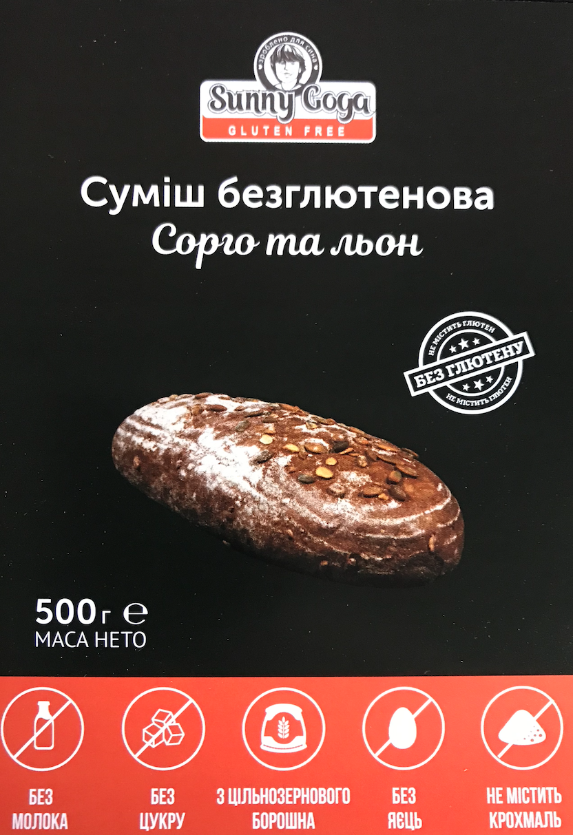 

Смесь мучная без глютена "Сорго та льон" 500 гр