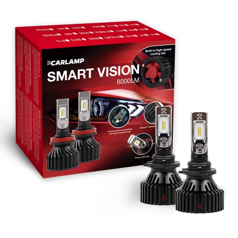 

Светодиодные Led лампы для авто HB4 CARLAMP Smart Vision 8000 Lm 6500 K