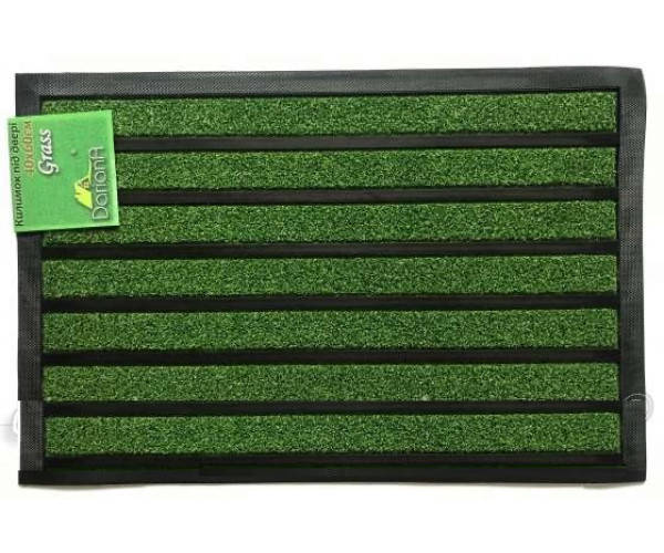 

Килим гумовий Dariana Grass Stripe 40*60 см., з ворсовим покриттям (зелений)