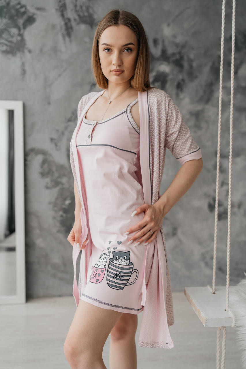 

Нічна сорочка з халатиком Miss Victoria XL