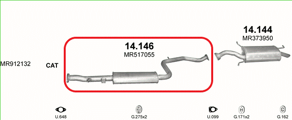 

Резонатор (выхлопная система) MITSUBISHI CARISMA 1.8