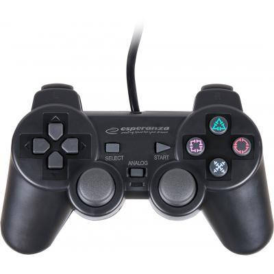 

Геймпад Esperanza Vibration gamepad PS2/PS3/PC USB (EG106), Черный
