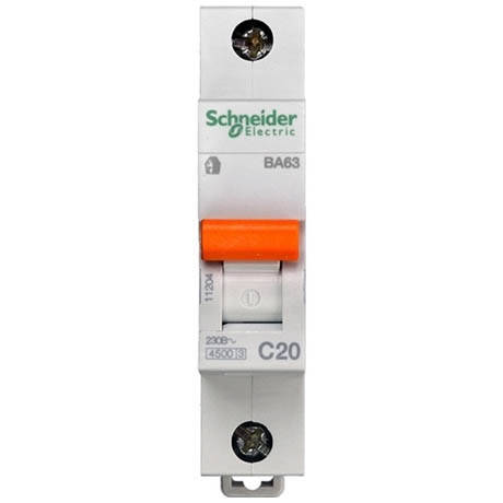 

Автоматический выключатель Schneider Electric Домовой 1P 20А (C) 4.5кА