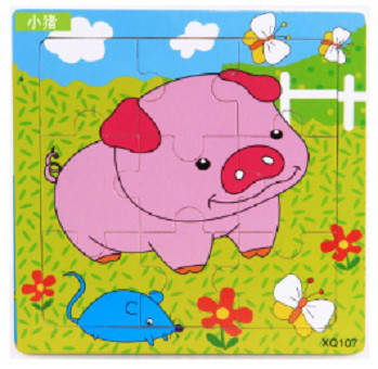 

Деревянные пазлы, рамка - вкладыш Животные Свинка