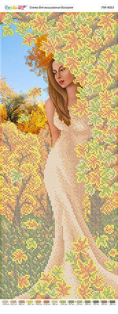 

Схема для вышивки бисером Времена года. Девушка осень