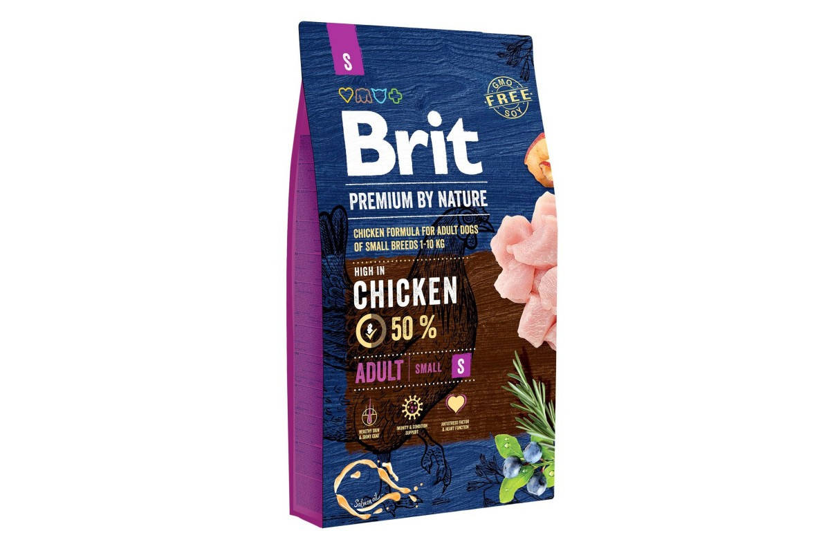 

Brit Premium (Брит Премиум) Dog Adult S с курицей для собак мини пород до 10 кг., 8 кг.