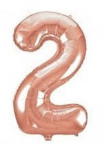 

Фольгована цифра "2" Slim Рожеве Золото в упаковці, Розовое золото