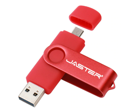 

USB OTG флешка JASTER 64 Gb micro USB Цвет Красный для телефона и компьютера
