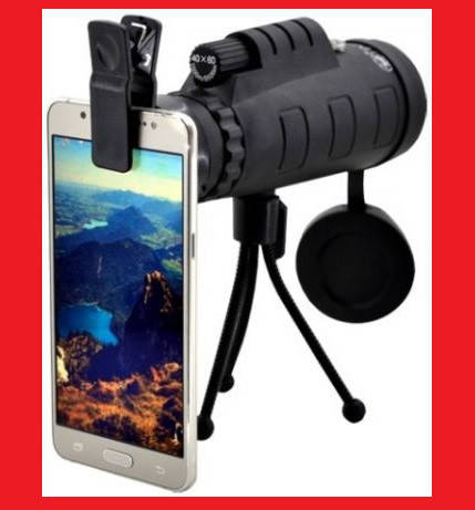 

Монокуляр Panda 16x52 с треногой + крепление для телефона + чехол, Черный