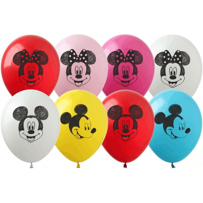 

Латексный шарик ArtShow 12"(30 см) Микки и Минни, Персиковый