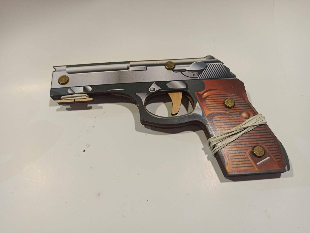 

Деревянный Детский Резинкострел Пистолет. игрушечное оружие