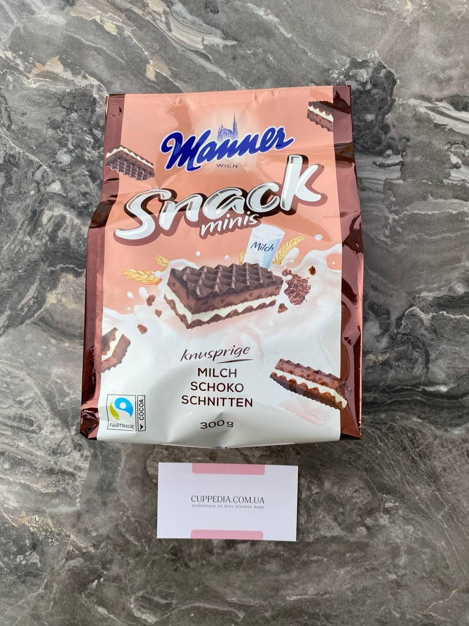 

Вафли Manner Snack minis с шоколадом 300 грм