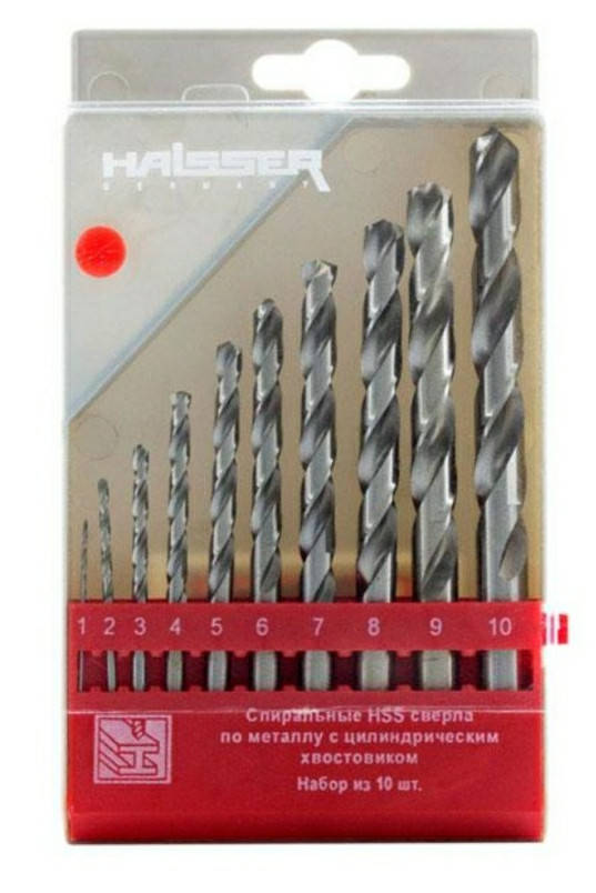 

Набор сверл по металлу HSS - (1-10)мм, 10шт (HAISSER)