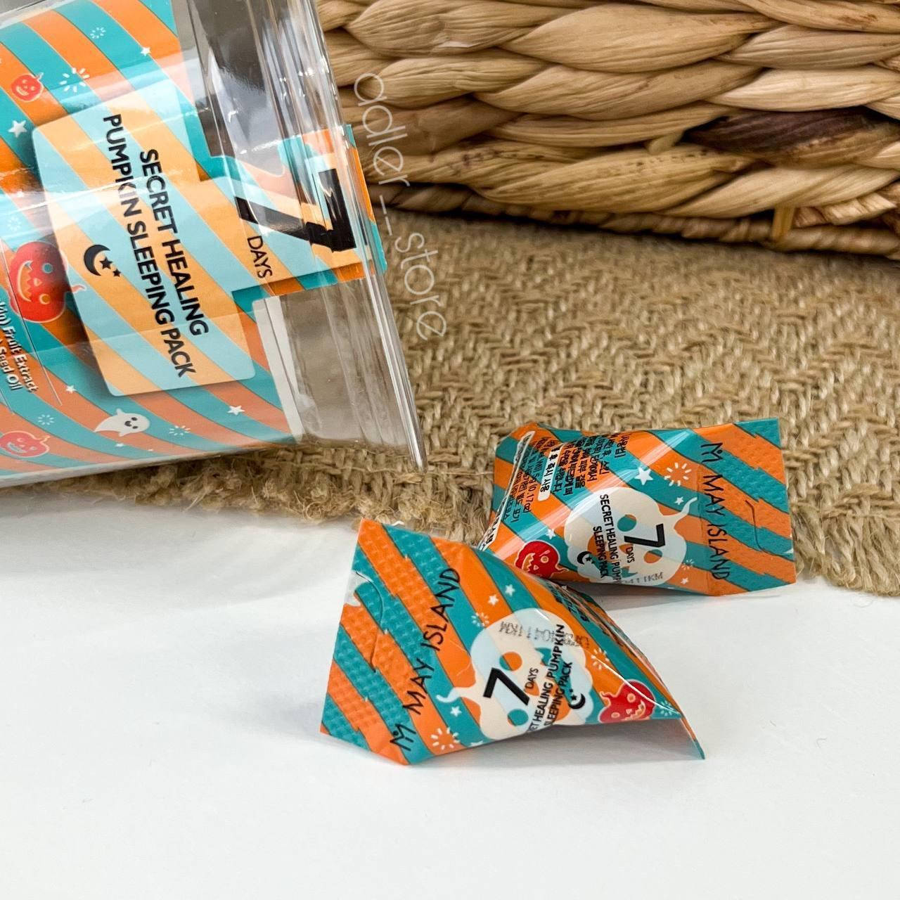 

Ночная маска с экстрактом гарбуза May Island 7 Days Secret Healing Pumpkin Sleeping Pack, 5 г