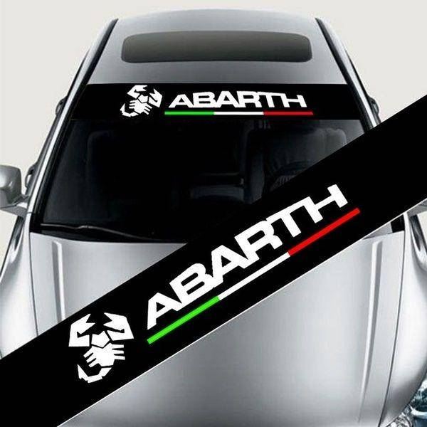 

Наклейки на авто " Abarth на лобовое стекло " 15х130 см, Белый