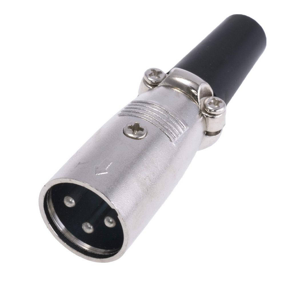 

Штекер "папа" XLR 3P, на кабель, серебристый (AL1215-Bochen) Bochen