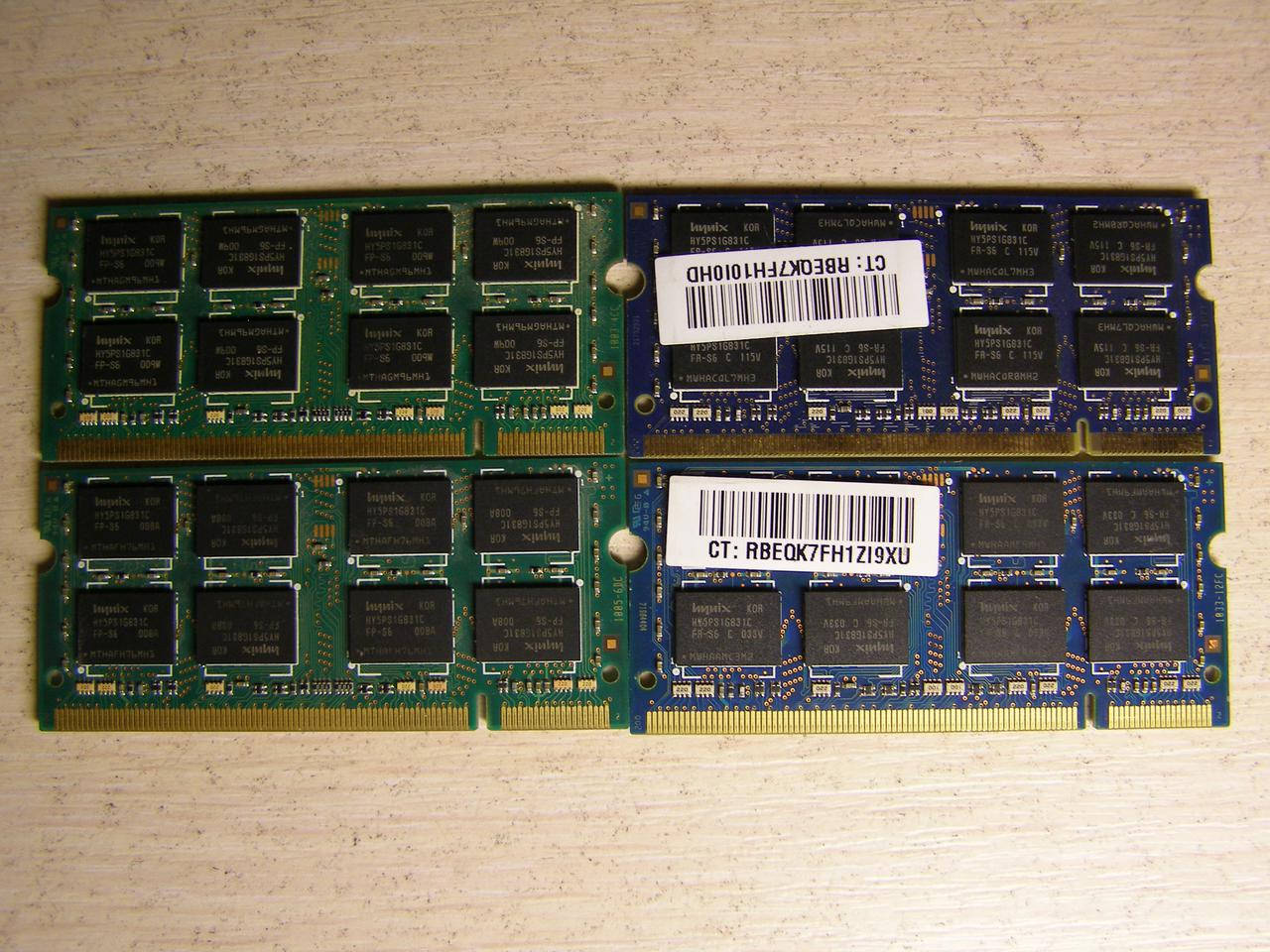

So-dim ddr2 2Гб 6400s-666-12 разные производители