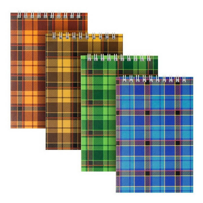 

Блокнот А6 на спіралі Axent Delta в клітинку 48арк, м'яка обкладинка асорті