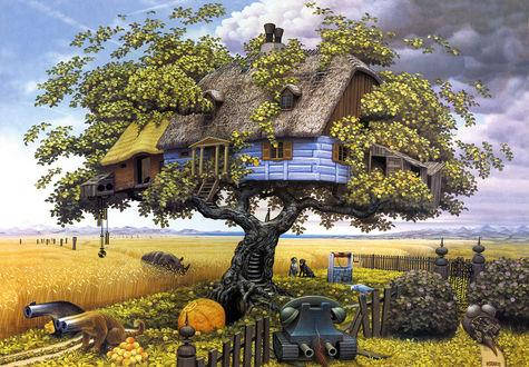 

Алмазная мозаика "Домик на дереве", 30*40см, без рамки, в кор. 40*8*5см