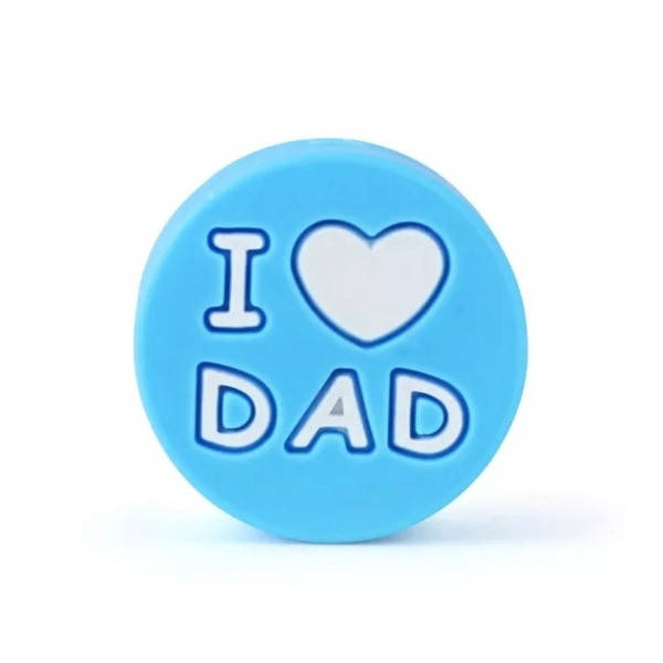 

I❤DAD бусина силиконовая Голубой яркий