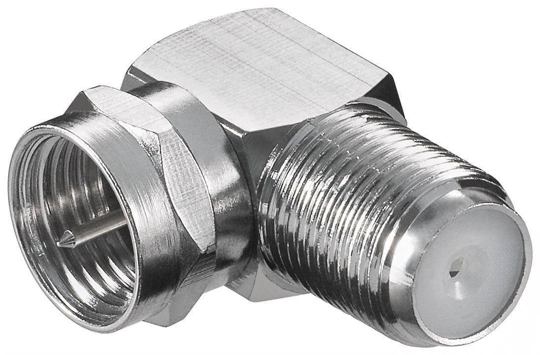 

Перехідник антенний RF:F M/F Goobay адаптер 90ш L=23.8mm Zinc Cu(75.01.1390), Белый