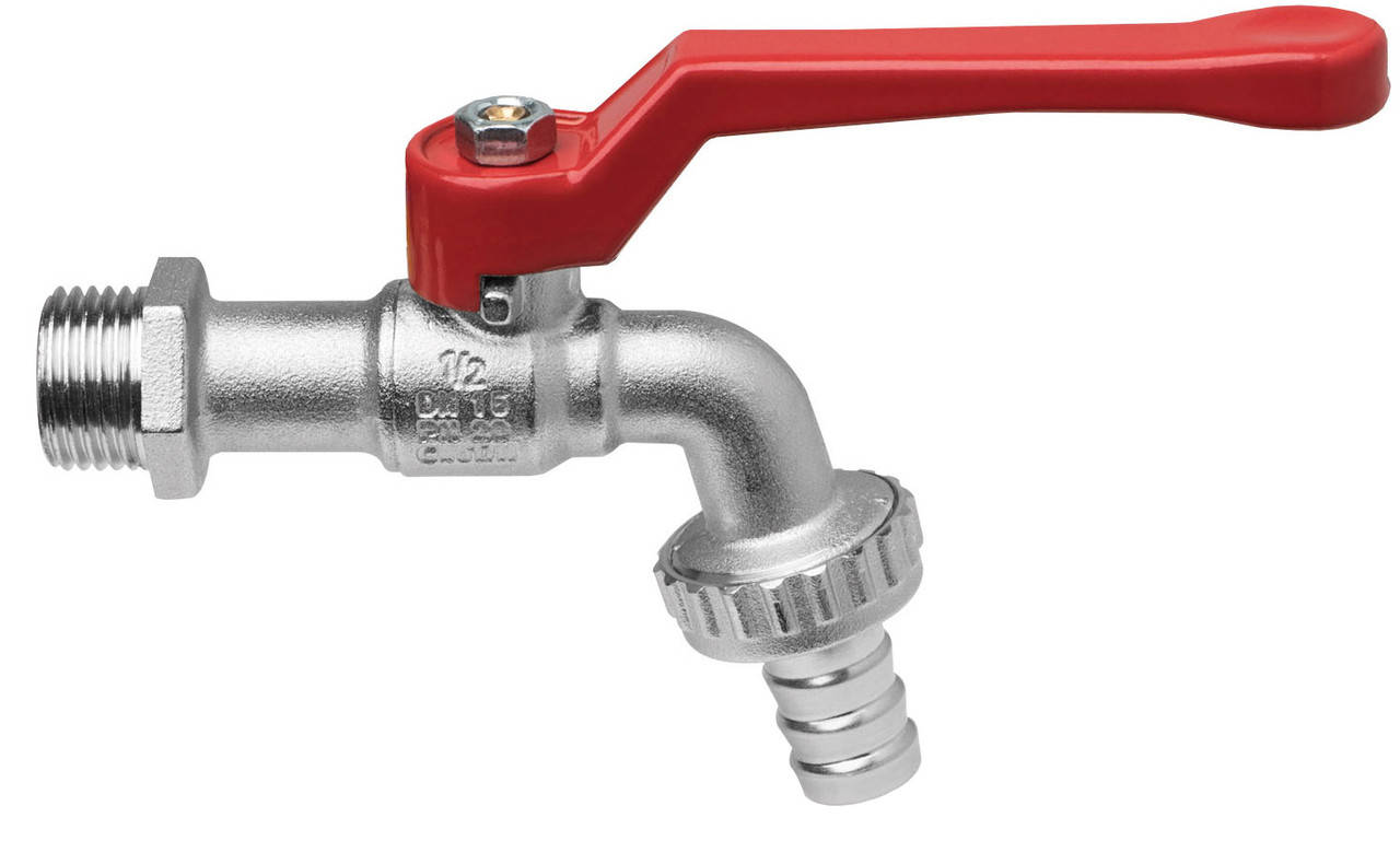 

Кран шаровой поливочный 1/2 "ручка со штуцером (15мм) Tiemme Eolo Made in Italy