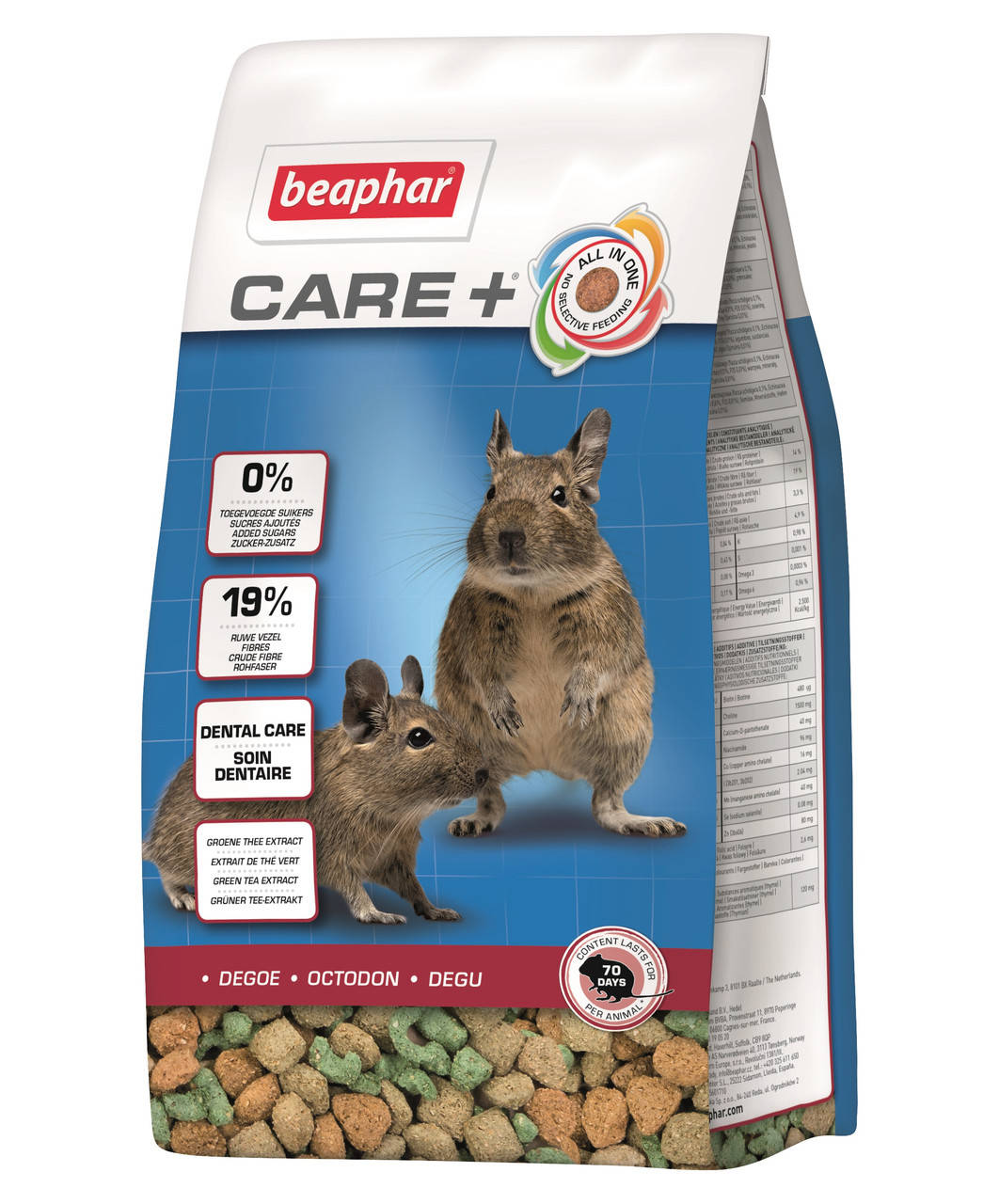 

Полноценный корм супер-премиум класса для дегу CARE+ Degu, 700 г. Beaphar
