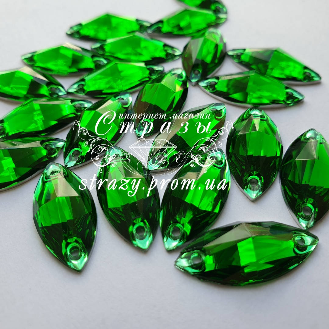 

Стразы пришивные Маркиз 9*18мм. Акрил Emerald