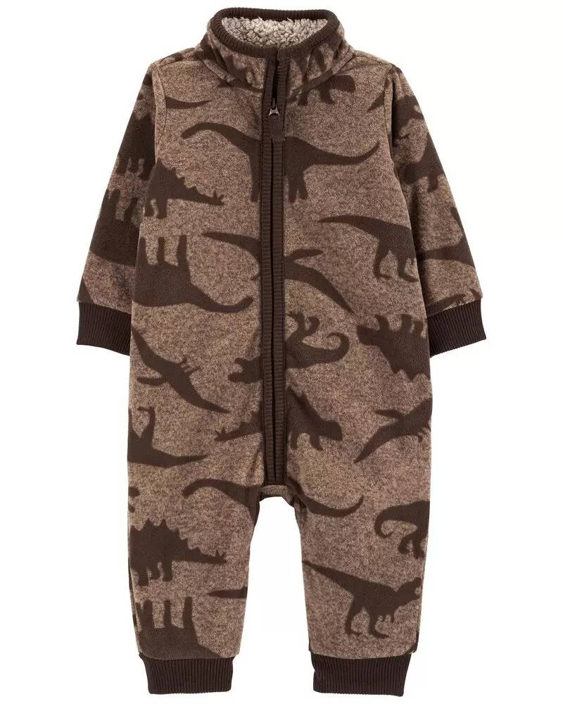 

Микрофлисовый ромпер Carters коричневый с динозаврами