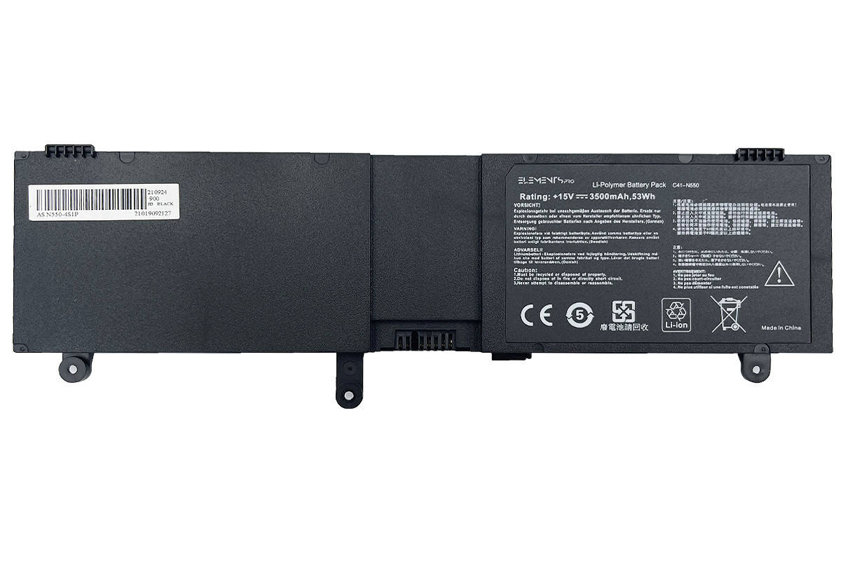 

Батарея Elements PRO для Asus C41-N550 15V 3500mAh (N550-4S1P-3500), Черный