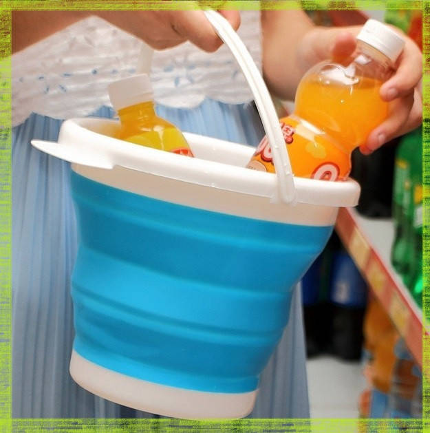 

Ведро силиконовое туристическое складное Collapsible Bucket 5 литров