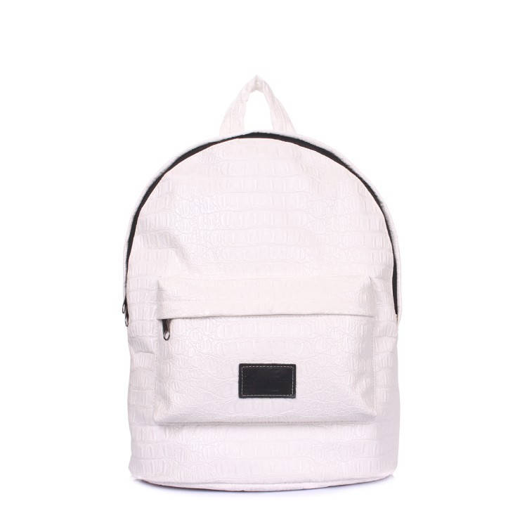 

Рюкзак с тиснением под крокодила Poolparty арт. backpack-croco-white, Белый