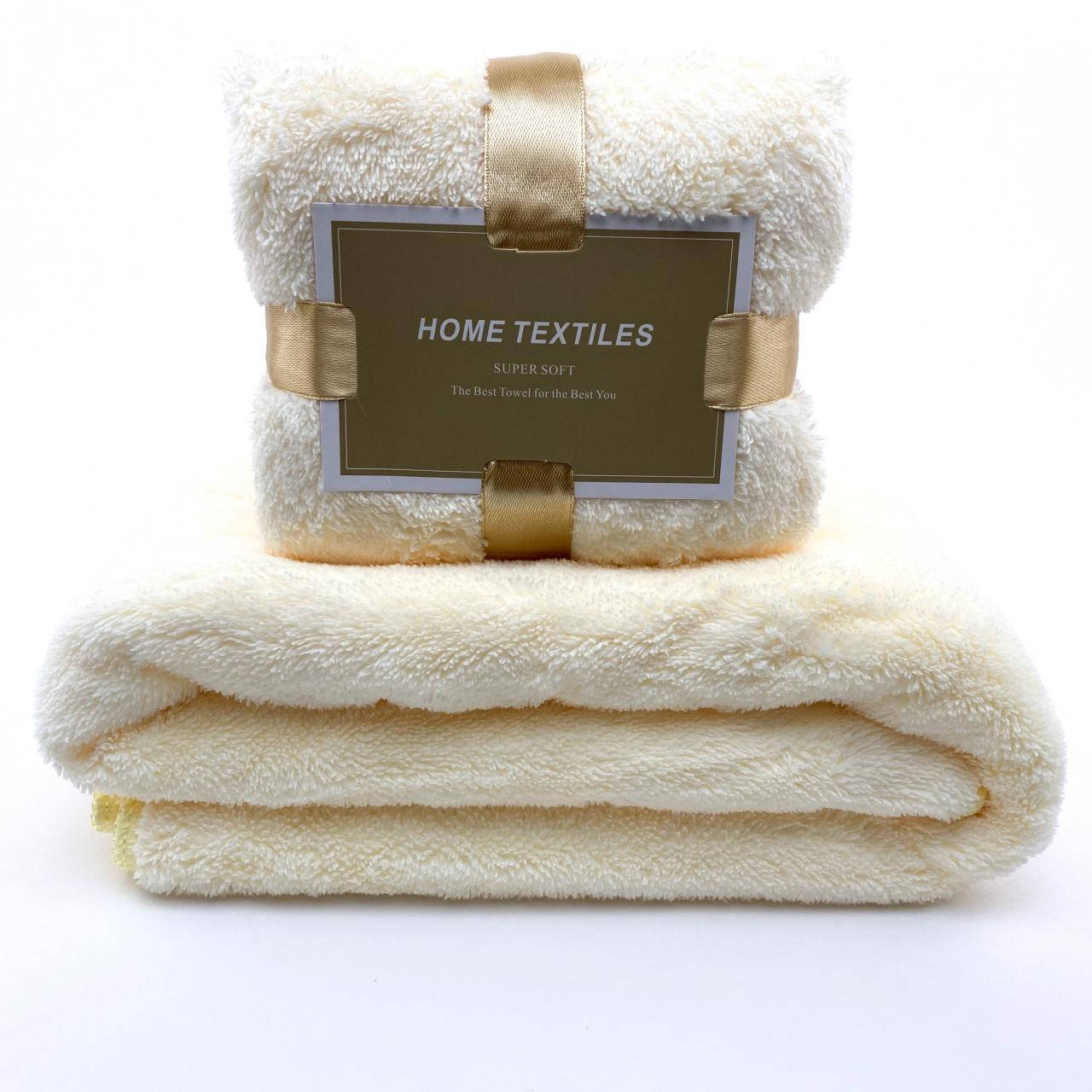 

Комплект полотенец однотонный Home Textiles (микрофибра) молочный, Бежевый